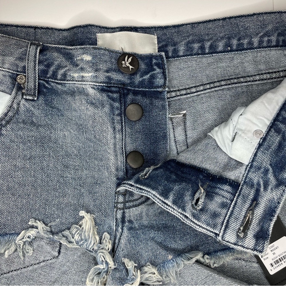 One Teaspoon Cotton Raw Hem Rocky Bonitas Low Waist Denim Wash Jean Shorts 30 - Picture 8 of 10